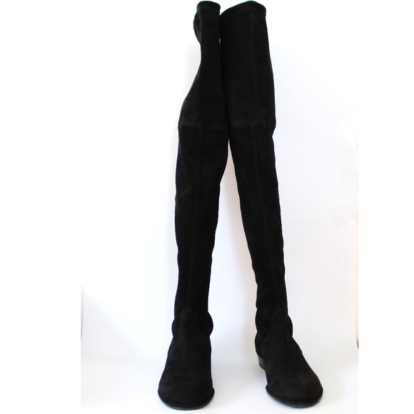NEW Stuart Weitzman LowLand Suede OTK Black Boots - Iconic Fall/Winter Staple - Picture 5 of 16
